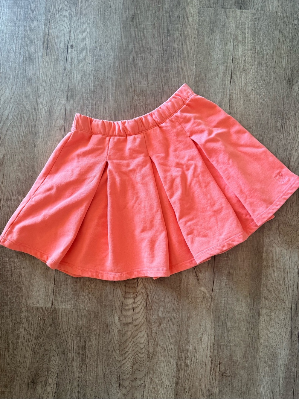 Monrow Coral Pleated Cotton Skirt